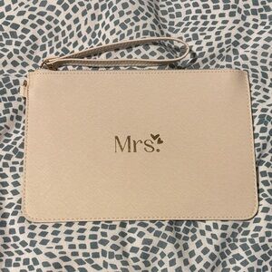 Elegant Cream Clutch with Wrist Strap